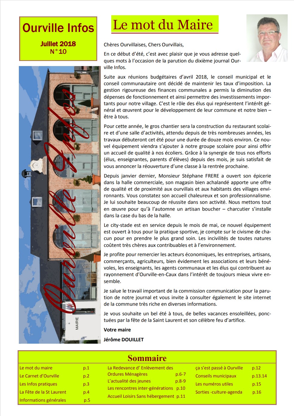 Ourville Infos N°10 (Juillet 2018) Commune de OurvilleenCaux